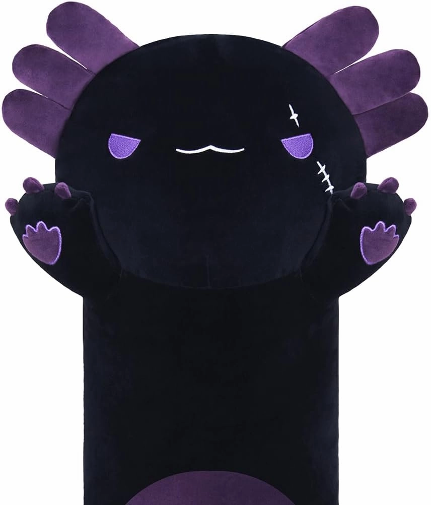Axolotl Plush Toy 43.3' Long Axolotl Stuffed Animal Gift for Family, Friends and Children Dark Purple