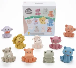 Baby Bath Toys for 6-12 Months & Kids Ages 1-3 | 9 Pack Mold-Free & No Holes Wild Animal Bathtub Toys | Safe Pool Shower Water Play | Infant Toddler Gift for Girls Boys