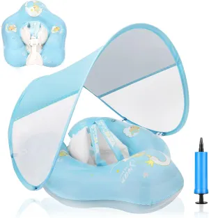 Baby Pool Float with Canopy and Safety Seat,Infant Swim Float & Pool Float & Baby Water Float & Swimming Floats UPF50  UV Protection for Kids from 3 to 36 Months.(S:3-12 Month/L:6-36 Month)