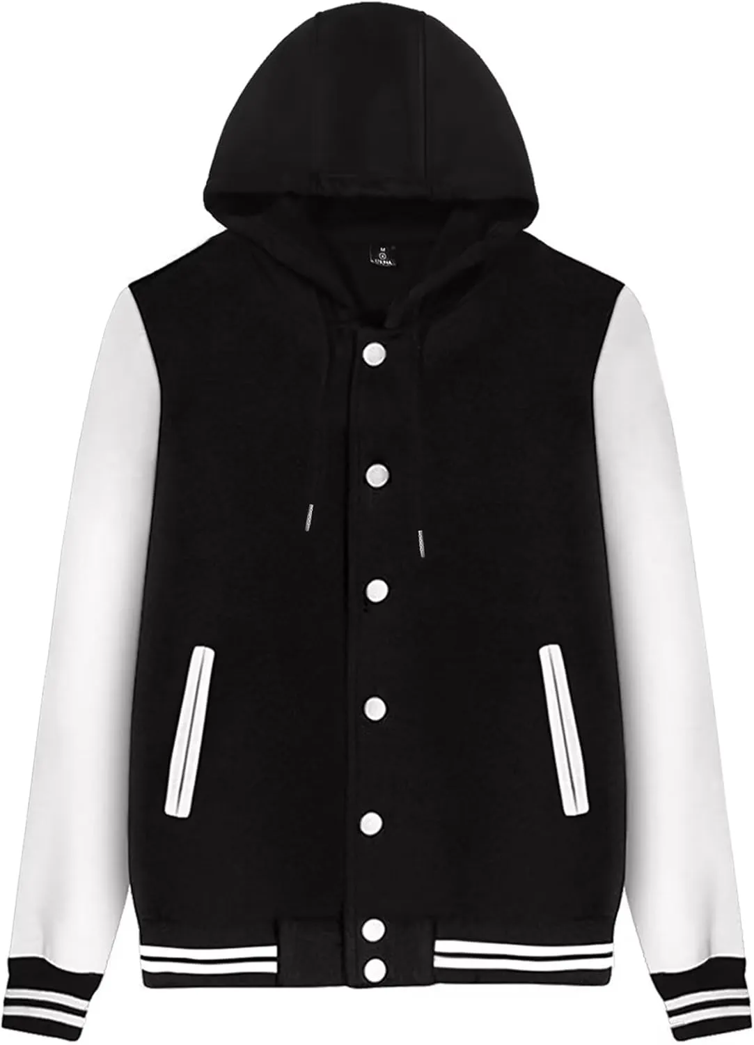 babyhealthy Women's Varsity Baseball Jacket Casual Letterman Bomber Jacket Hood Windbreaker Lightweight Jacket Coat