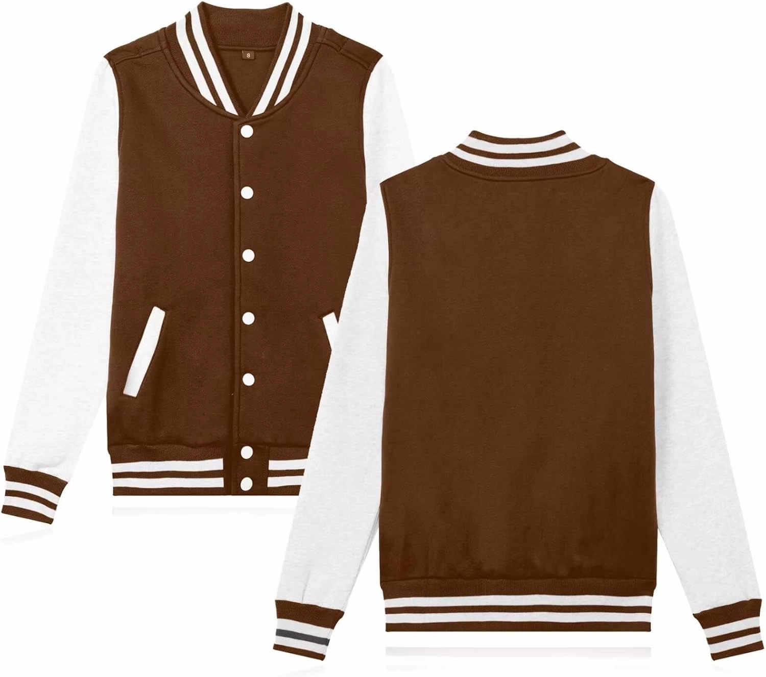 babyhealthy Women's Men's Varsity Baseball Jacket Casual Letterman Bomber Jacket Windbreaker Lightweight Jacket Coat