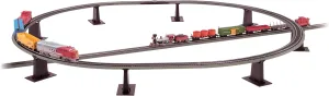 Bachmann Trains - Snap-Fit E-Z TRACK 8 PC. E-Z TRACK TALL PIER SET - NICKEL SILVER Rail With Grey Roadbed - N Scale