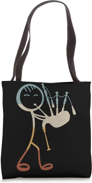 Bagpipe Player Stick Figure Bagpiper Bagpipe Instrumentalist Tote Bag