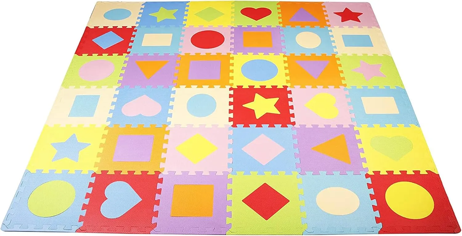 BalanceFrom Kid's Puzzle Exercise Play Mat with EVA Foam Interlocking Tiles