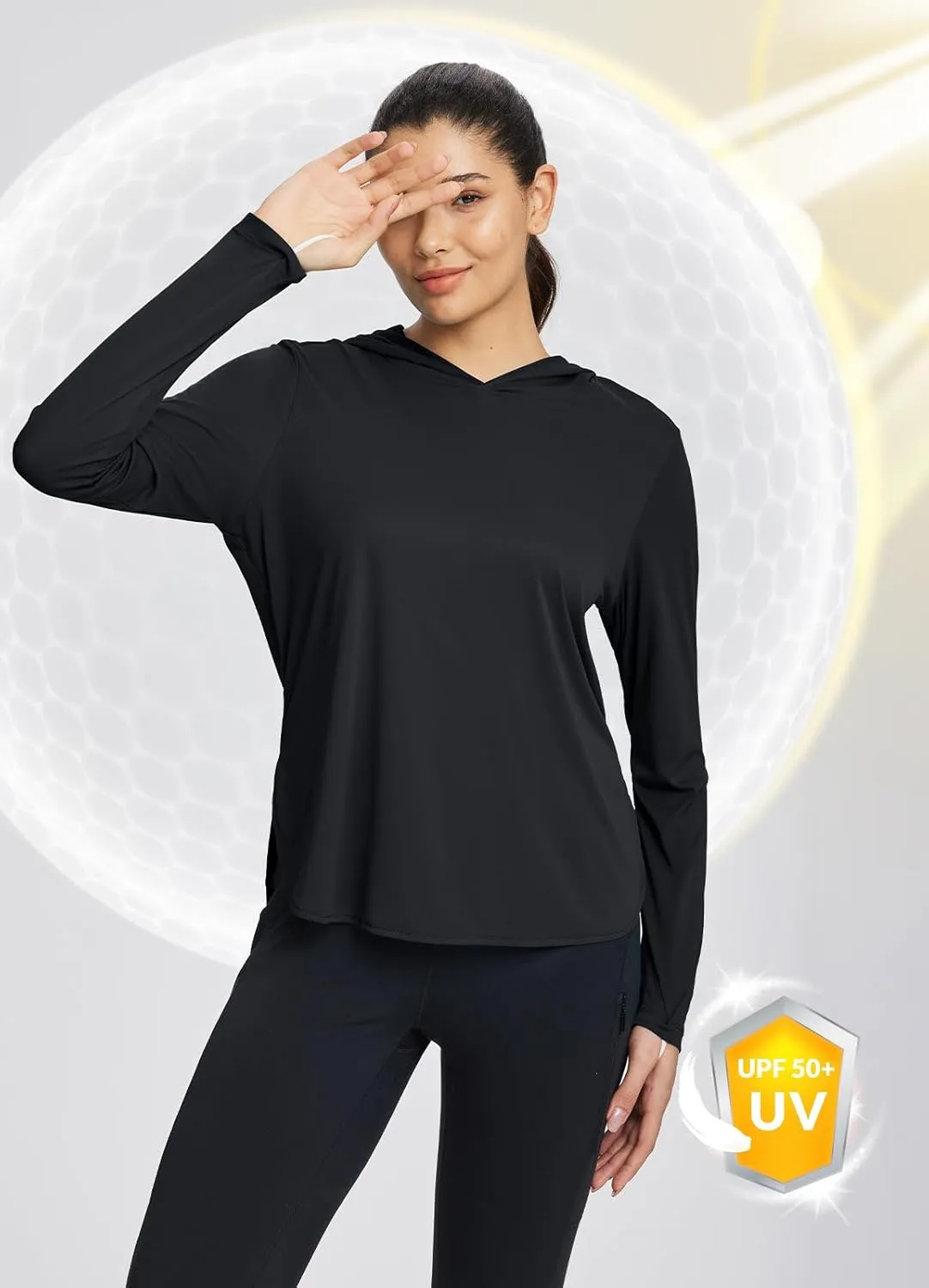 baleaf Women's UPF 50  Sun Shirt with Hoodie SPF Long Sleeve UV Protection Clothing Hiking Fishing Outdoor Lightweight