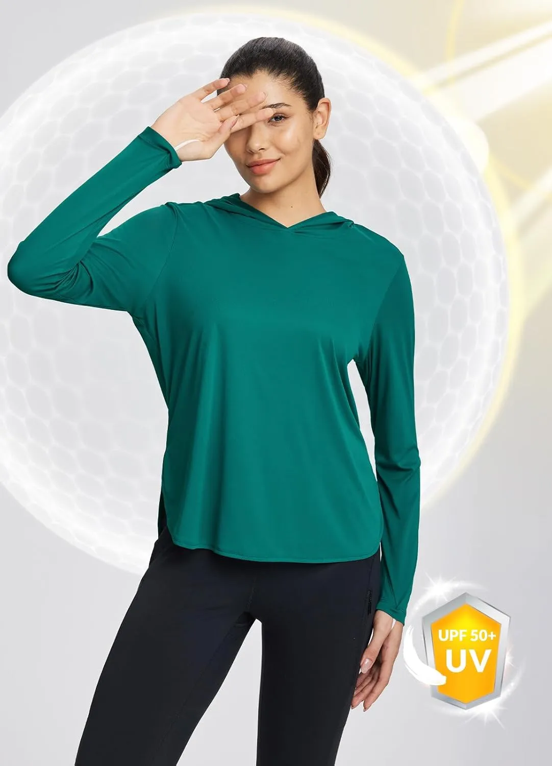 baleaf Women's UPF 50  Sun Shirt with Hoodie SPF Long Sleeve UV Protection Clothing Hiking Fishing Outdoor Lightweight