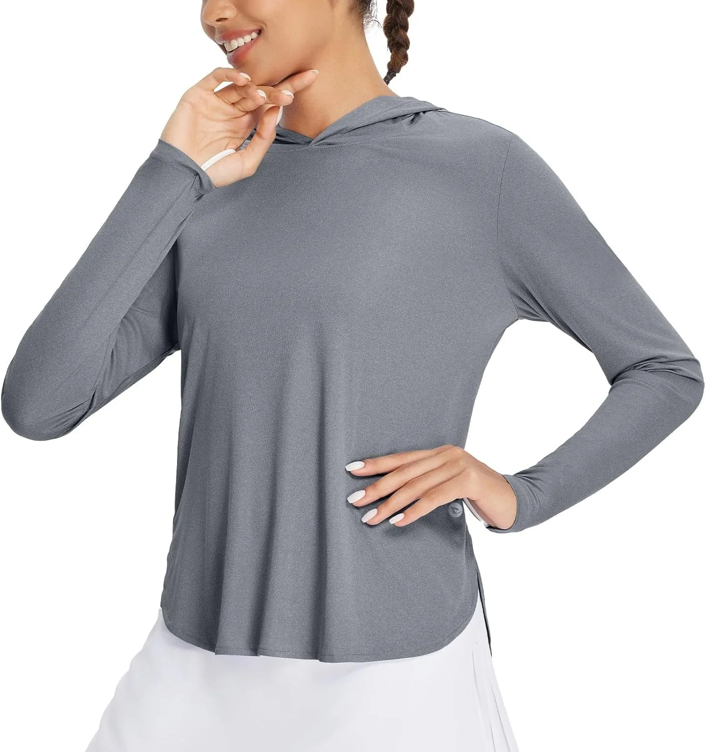 baleaf Women's UPF 50  Sun Shirt with Hoodie SPF Long Sleeve UV Protection Clothing Hiking Fishing Outdoor Lightweight