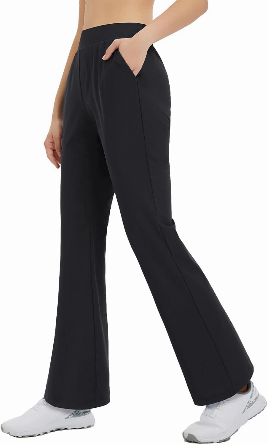 baleaf Women's 26"/29" Golf Pants Lightweight Stretch Flare Travel Pants with Pockets Dressy Work Bussiness UPF 50 