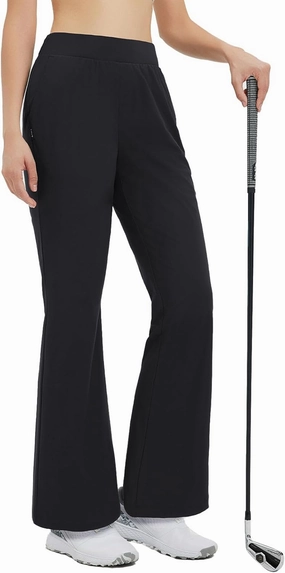 baleaf Women's 26"/29" Golf Pants Lightweight Stretch Flare Travel Pants with Pockets Dressy Work Bussiness UPF 50 