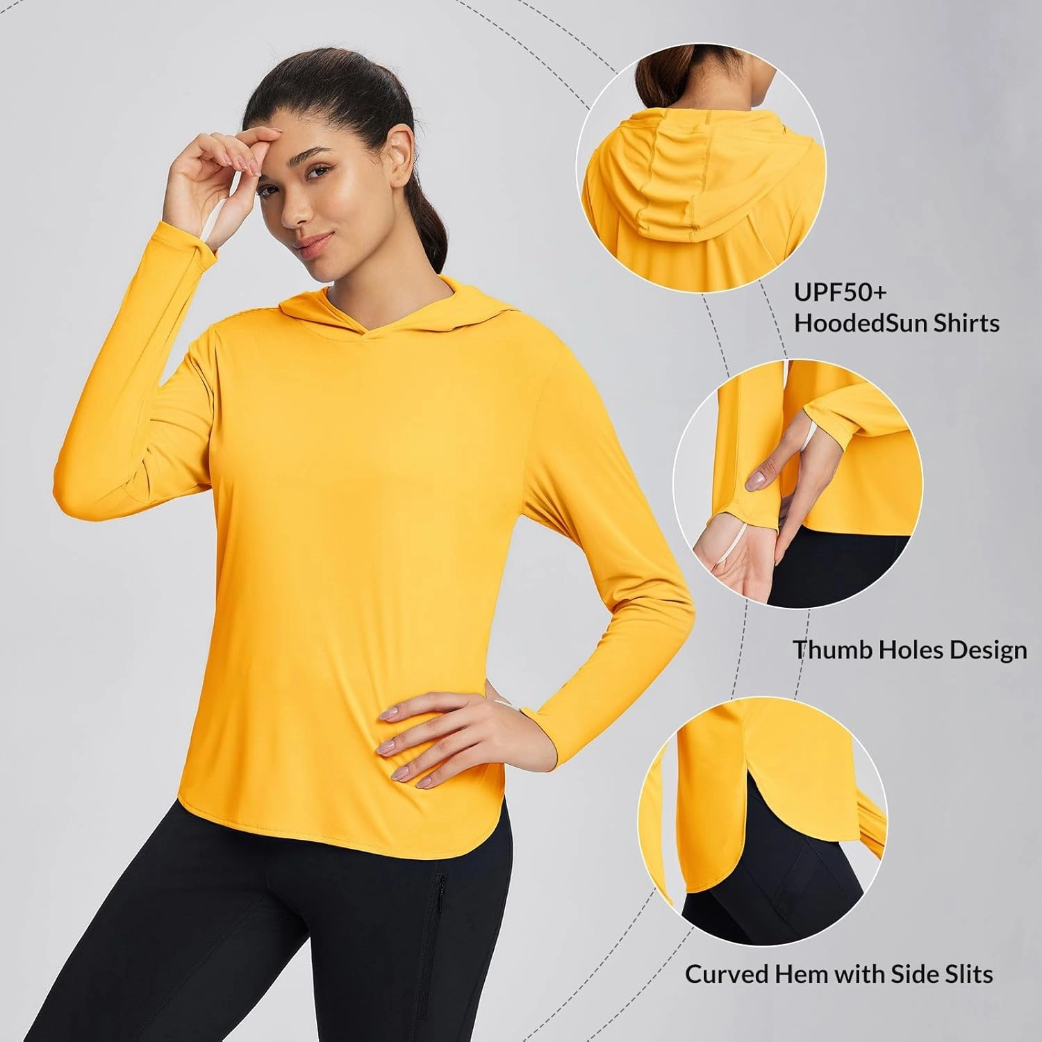 baleaf Women's UPF 50  Sun Shirt with Hoodie SPF Long Sleeve UV Protection Clothing Hiking Fishing Outdoor Lightweight