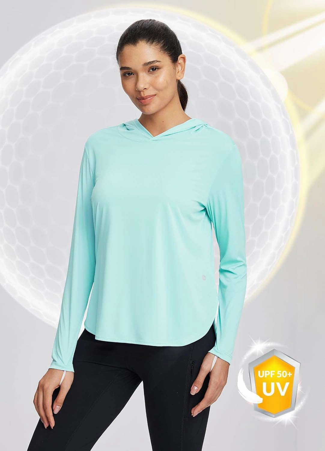 baleaf Women's UPF 50  Sun Shirt with Hoodie SPF Long Sleeve UV Protection Clothing Hiking Fishing Outdoor Lightweight