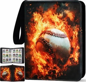 Baseball Card Binder 900 Pockets, 50 Sleeves Large Baseball Binder 3 Ring Zipper Trading Cards Holder 9 Pocket, Sport Collection Book Storage Box Organizer, Album Folder Case Photocard Protector Gift