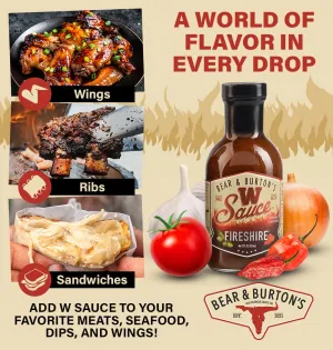 Bear and Burtons W Sauce Fireshire | Spicy Worcestershire Sauce for Bold Flavors | Perfect Steak Marinade and Dressing Add-In | 12 Oz - Pack of 2