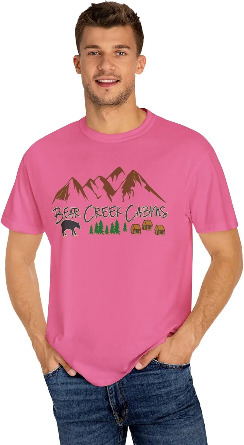 Bear Creek Cabins T-Shirt, Mountain Retreat Nature Tee, Rustic Lodge Outdoor Shirt, Wilderness Camping Top, Forest Adventure