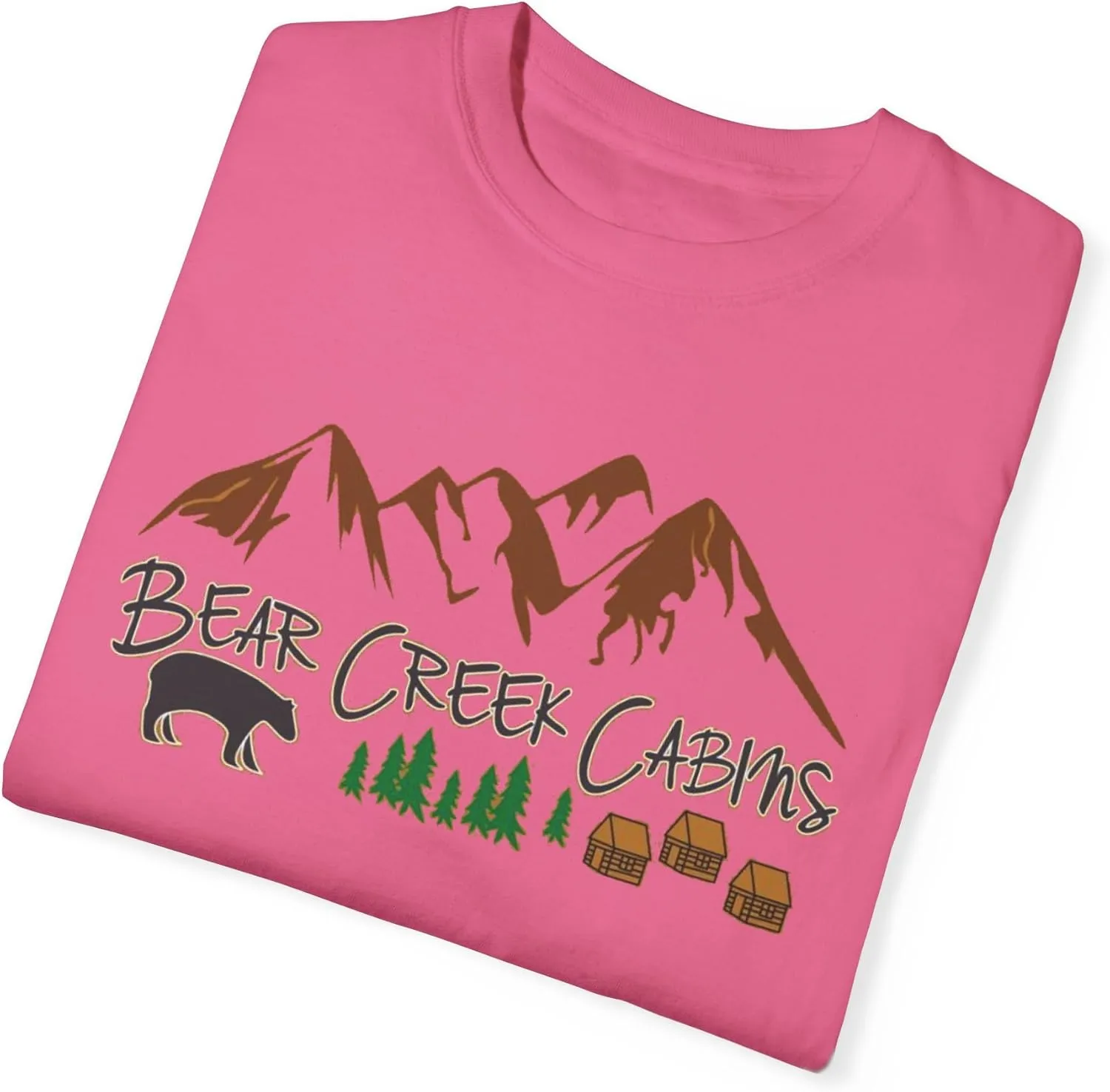 Bear Creek Cabins T-Shirt, Mountain Retreat Nature Tee, Rustic Lodge Outdoor Shirt, Wilderness Camping Top, Forest Adventure