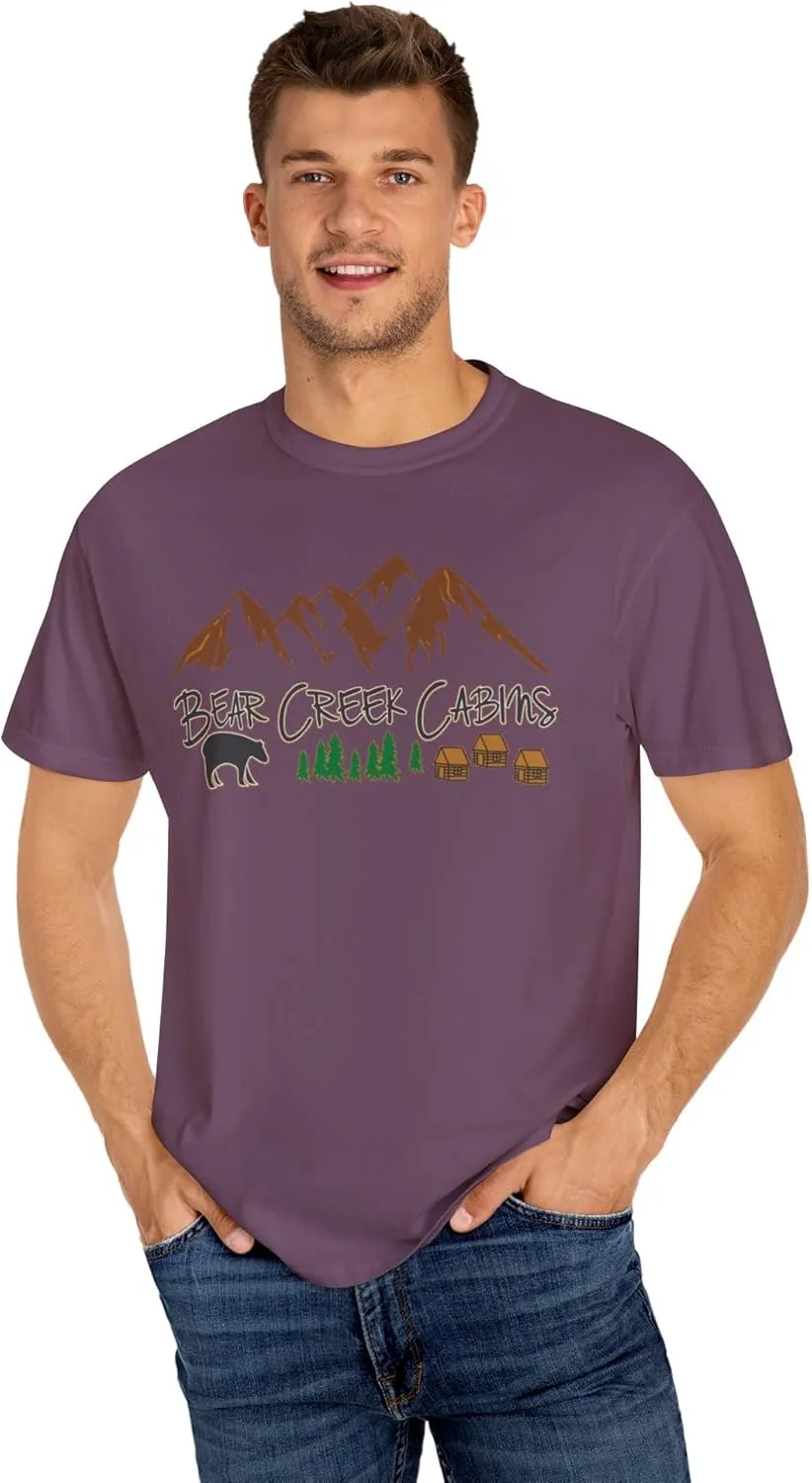 Bear Creek Cabins T-Shirt, Mountain Retreat Nature Tee, Rustic Lodge Outdoor Shirt, Wilderness Camping Top, Forest Adventure