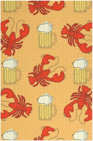 Beer and Crawfish Cute Puzzles Jigsaw Puzzle 35/70/120/200/300/500/1000 Pieces Games Family Decor