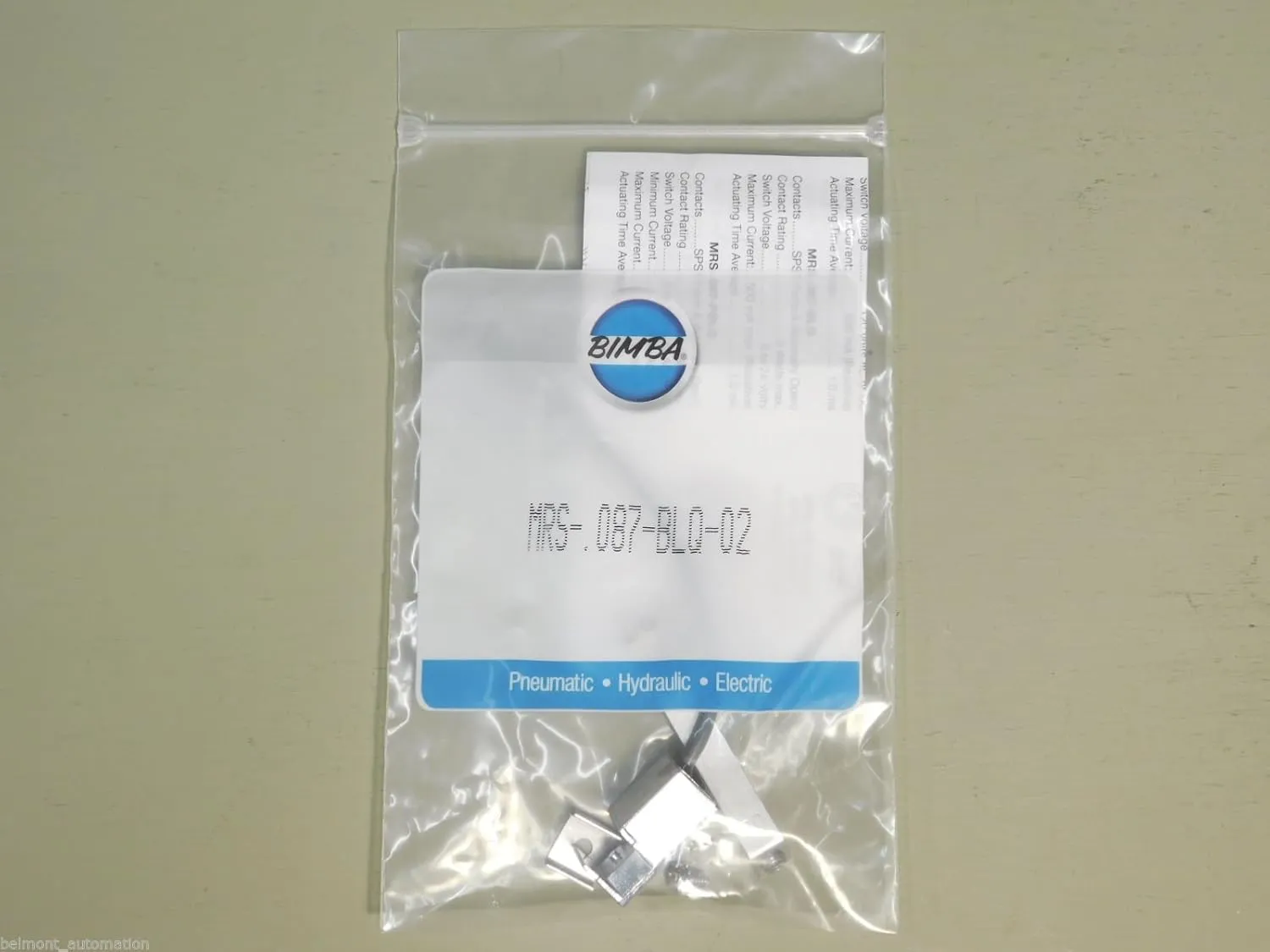 BIMBA MRS-.087-BLQ-02 AC OR DC, M8 Male Connector, Magnetic Reed Switch, Operating Voltage: 6-24 V