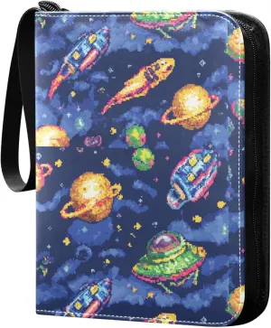 binder photo with double sided removable sleeves for Boys&Girls Toys colletctor Colorful Hand-painted Planet Universe
