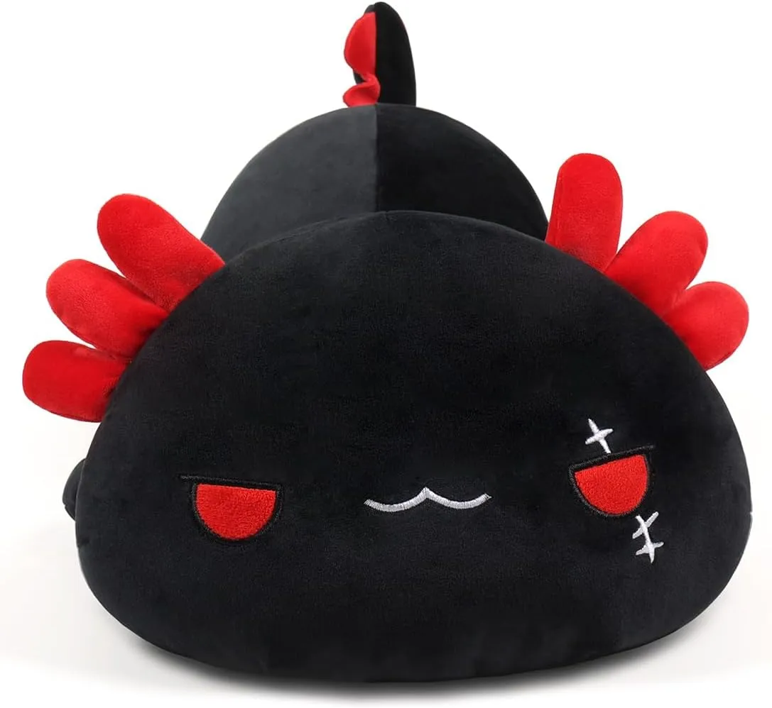 Black Axolotl Plush Pillow Cute and Soft Axolotl Stuffed Animal Kawaii Plushie Toy Great Gift for Kids, 12"