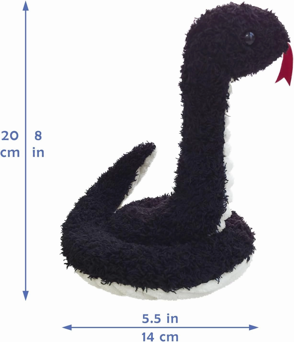 Black Plush Snake Stuffed Animal Toy, Soft Cuddly Plushie Hugger Toy for Boys & Girls, Gifts for Kids or Girlfriend, 17 Inches
