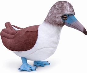 Blue Footed Booby Plush Toy, Lifelike Stand Blue Footed Booby Stuffed Animals 11in, Realistic Footed Booby Unique Plushie Toys Model Dolls Collection for Kids