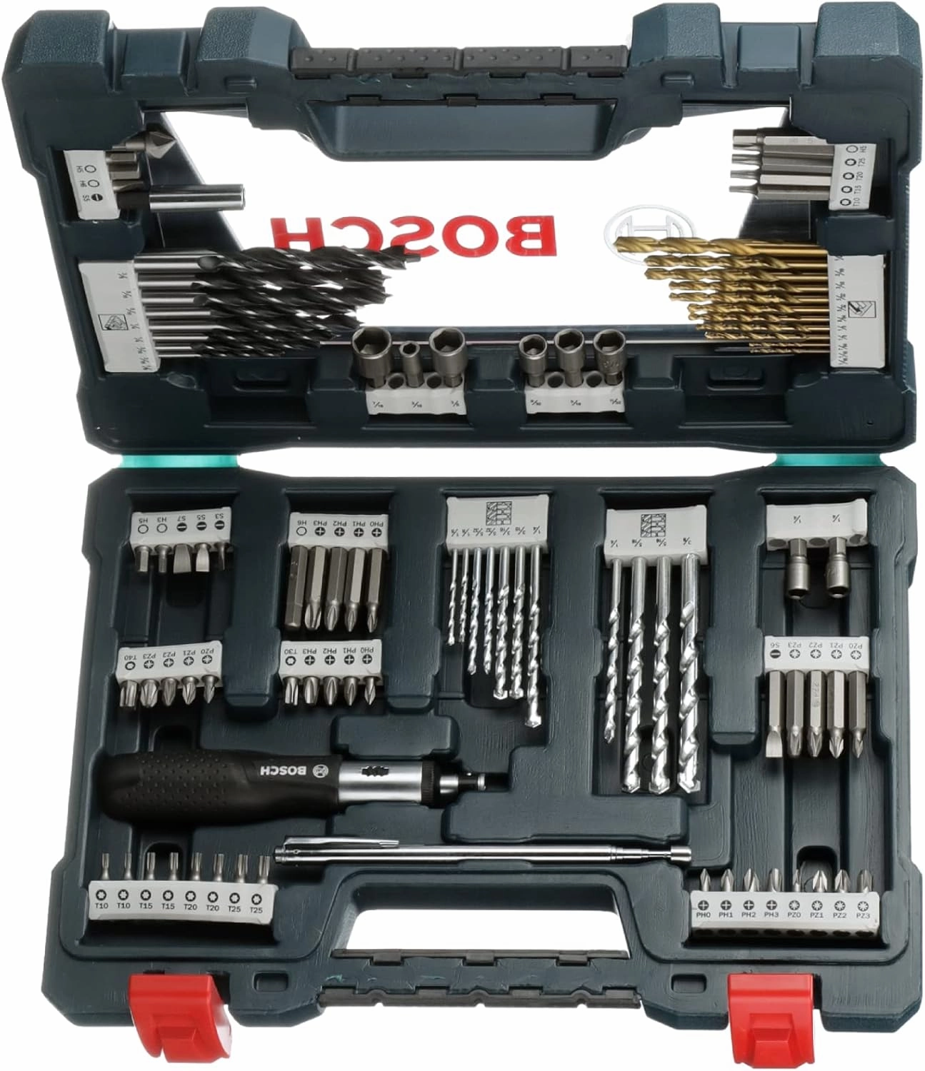 BOSCH MS4091 91-Piece Drilling and Driving Mixed Set with Included Case for Applications in Wood, Metal, Masonry