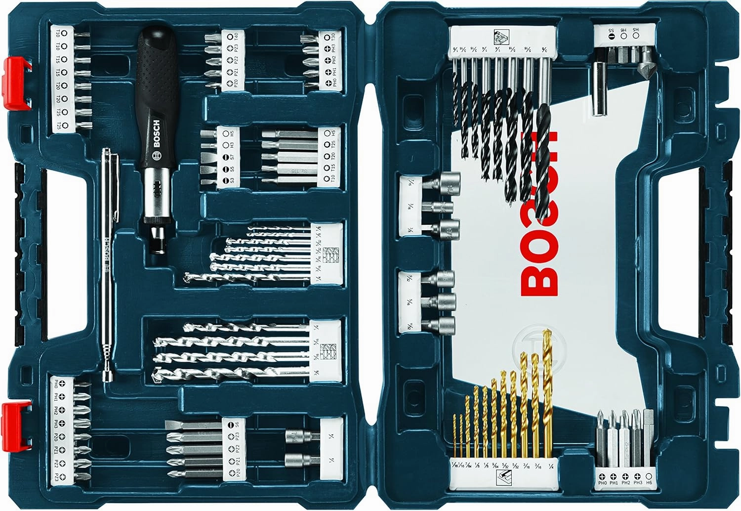 BOSCH MS4091 91-Piece Drilling and Driving Mixed Set with Included Case for Applications in Wood, Metal, Masonry