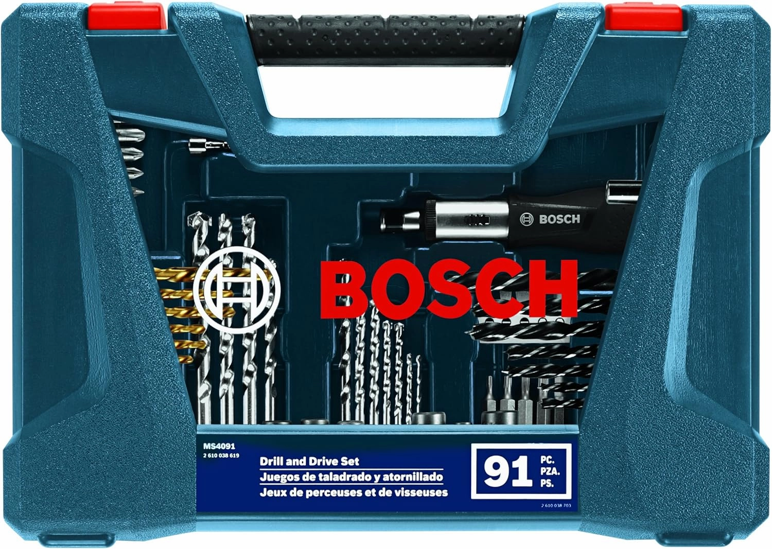 BOSCH MS4091 91-Piece Drilling and Driving Mixed Set with Included Case for Applications in Wood, Metal, Masonry