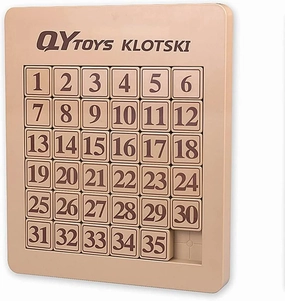 BroMoCube QY Magnetic Klotski Puzzle Sliding Block Game Jigsaw Puzzles Cube Fun Digital Puzzles Toys for Kids (6x6 Klotski 35-Digit)