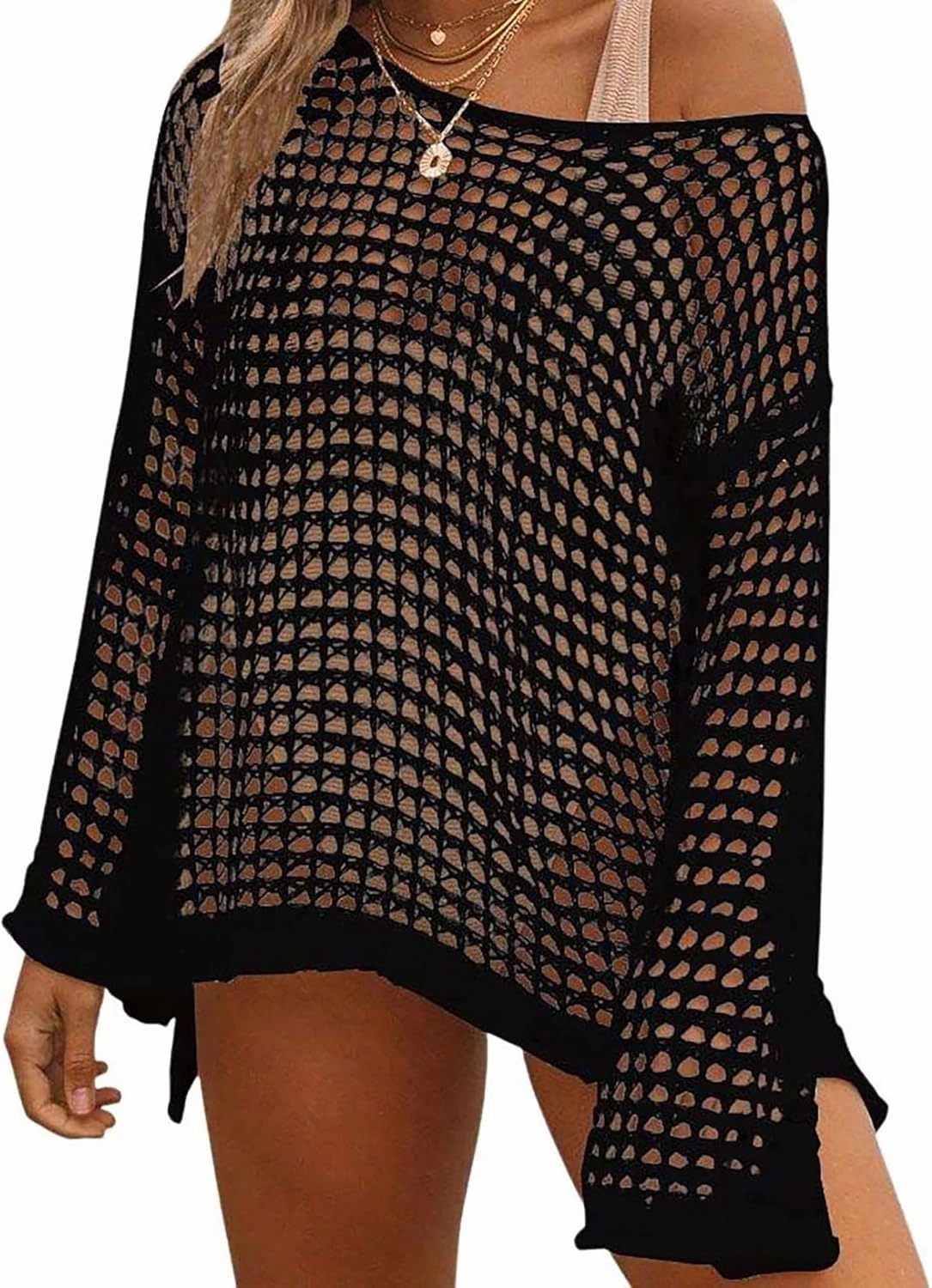 Bsubseach Crochet Cover Ups for Women Sexy Hollow Out Swim Cover Up Knit Summer Outfits