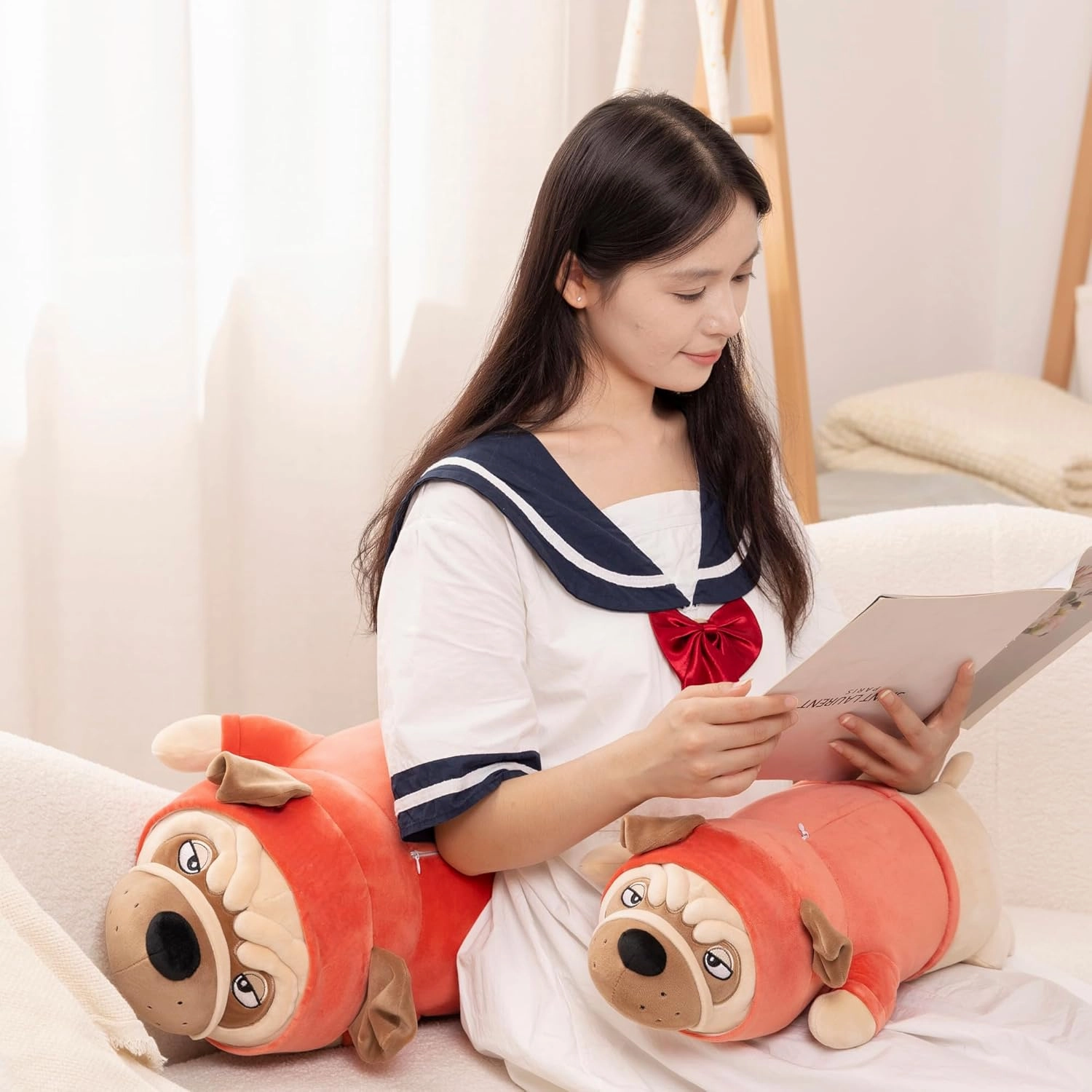 Bulldog Soft Stuffed Animal, Squishy Plush Toy, for Anxiety, Emotional Support, for Kids, Girl, Adults, Girlfriend, Birthday Gift, Bed & Room Décor (14 Inch)
