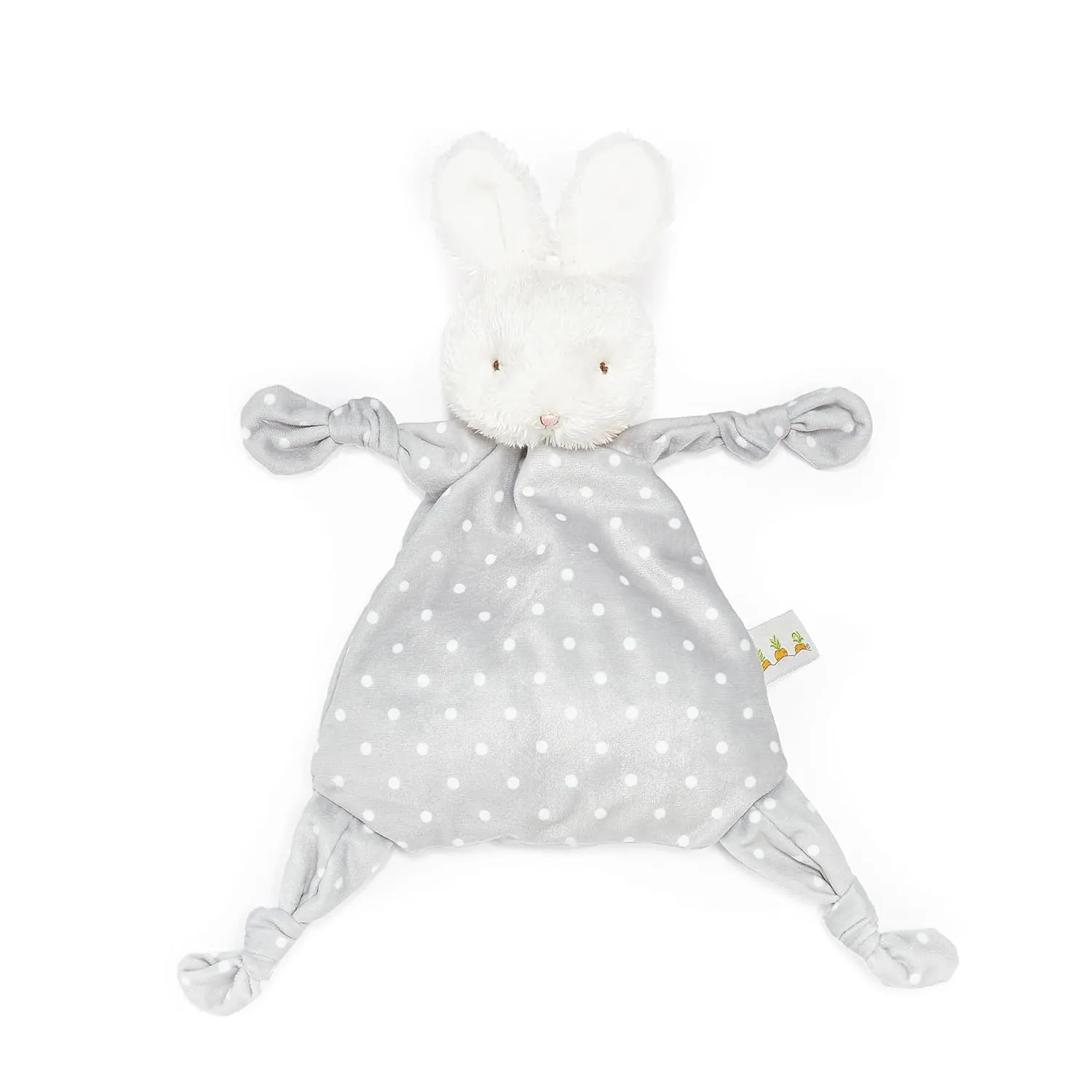 Bunnies By The Bay "Bloom Knotty Friend Baby Stuffed Rabbit Animal Blanket - Plush Baby Lovey - Best Friend Blanket - 10”