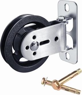 Cable Pulley Wheel System Wall Mounted：180° Rotation Silent Cable Gym Pulley Blocks - Heavy Duty Swivel LAT Pulley System Gym Home Equipment