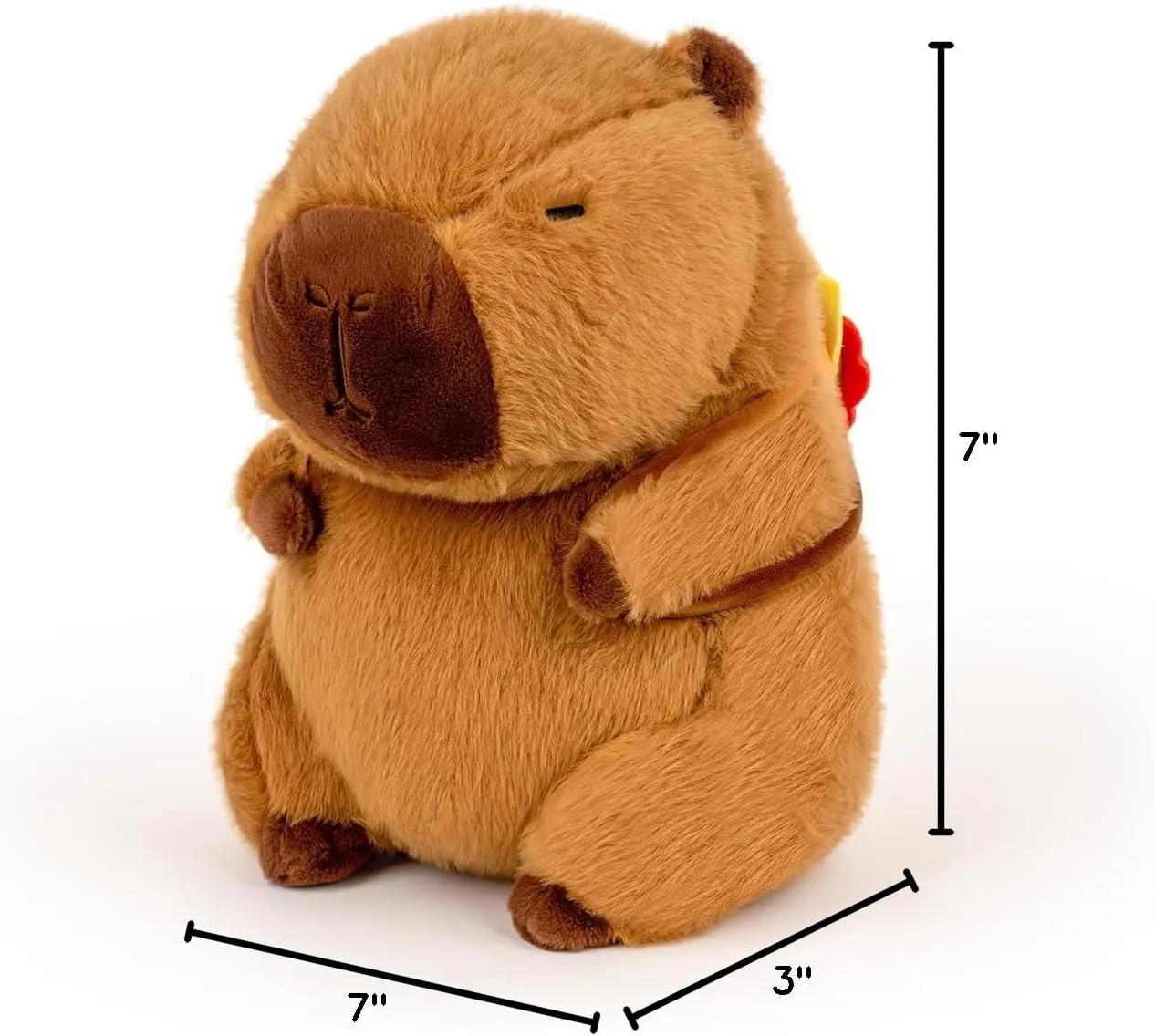 Capybara Plush 9 Inch Capybara Stuffed Animal Cute Stuffed Capybara Toy with Hamburger Backpack Soft Plushies Capybara Gift for Kids Boys Girls