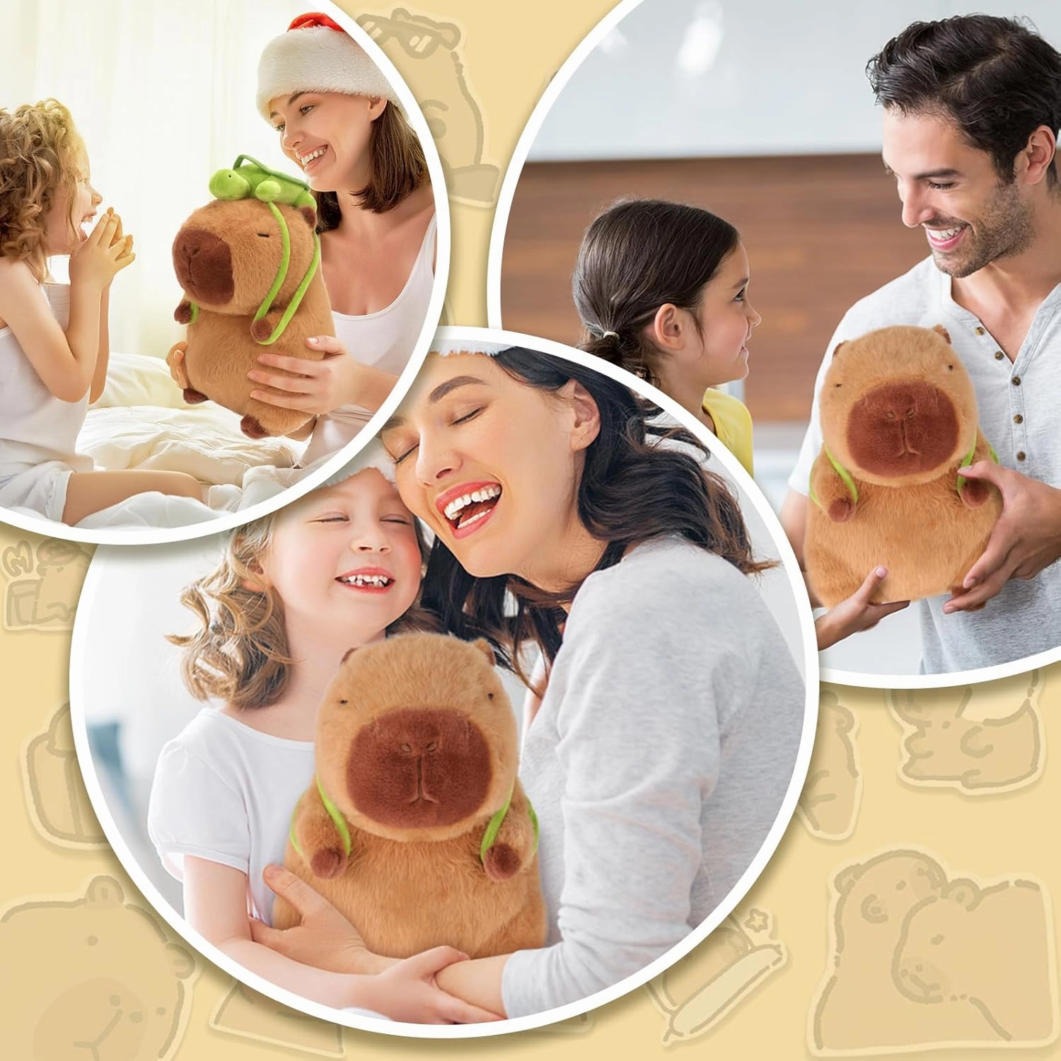 Capybara Plush Toy - 13 Inch Cute Capybara Stuffed Animal with Turtle Backpack, Kawaii Capibara Plushie for Kids and Adults