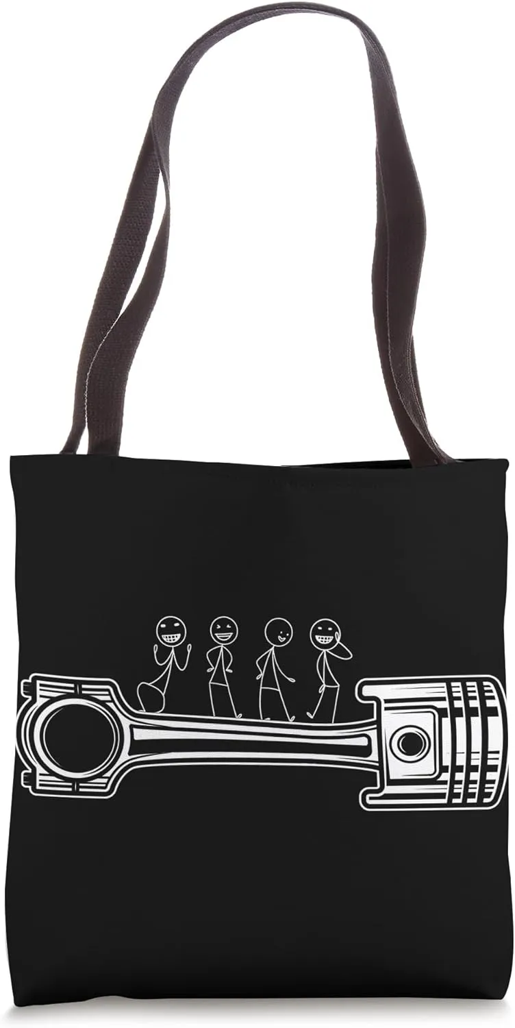 Car Mechanic piston funny Mechanic Stick Figure Mechanic Tote Bag