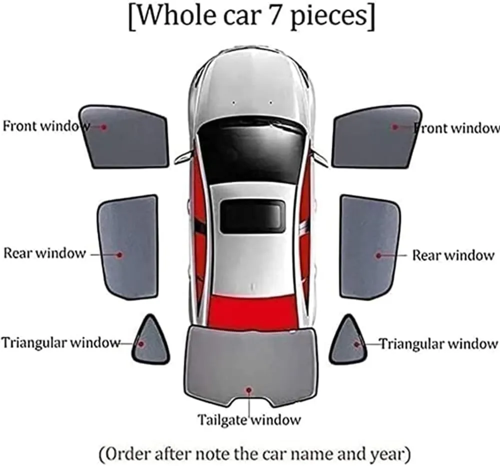 Car Side Window Sunshade for Suzuki Vitra 2014-2019,High Elastic Material Front Rear Sun Shade Cover UV Protecti Breathable Sun Visor Privacy Protection,F