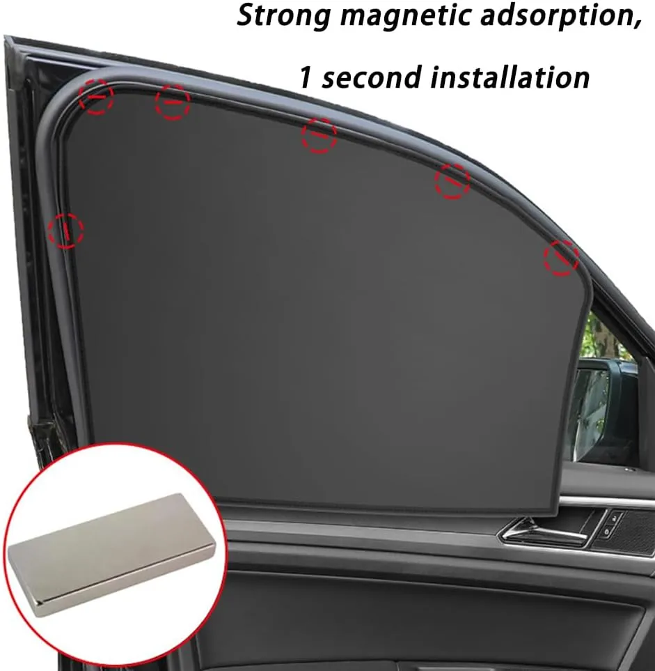 Car Sun Shade for Maxus T90 Magnetic,Car Window Shade Car Sun Shade Cover Car Accessory Interior Easy Install,B 2 Rear Windows