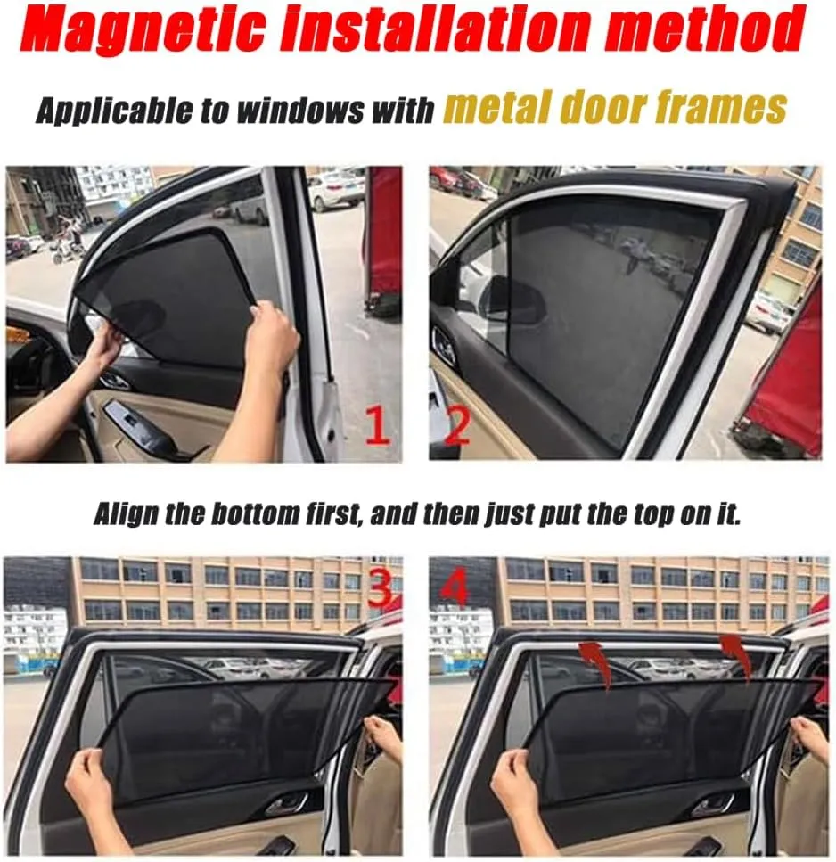 Car Sun Shade for Maxus T90 Magnetic,Car Window Shade Car Sun Shade Cover Car Accessory Interior Easy Install,B 2 Rear Windows