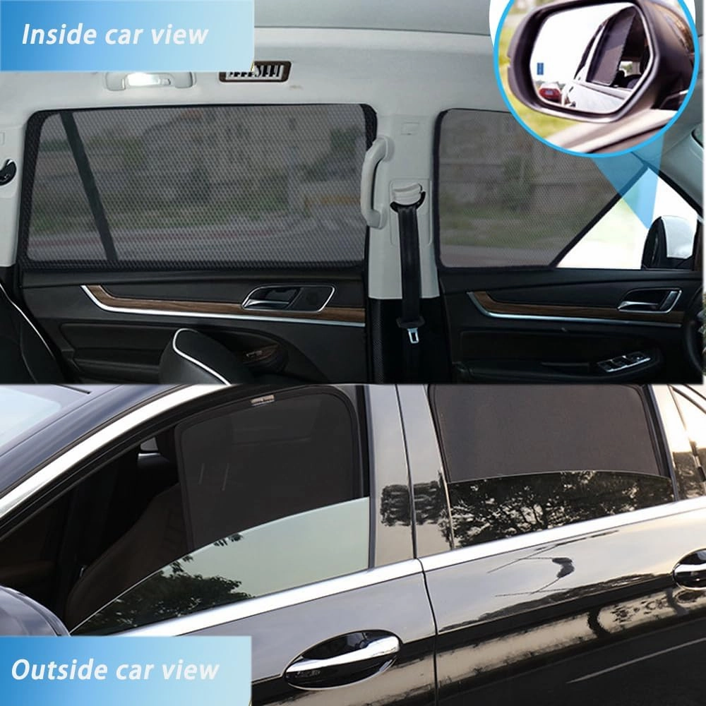 Car Sun Shade for Buick New Excelle 2014 2015 2016 2017 Magnetic,Car Window Shade Car Sun Shade Cover Car Accessory Interior Easy Install,A 2 Triangular Windows