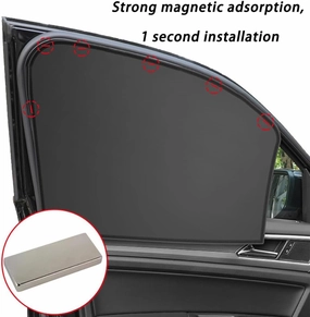 Car Sun Shade for Buick New Excelle 2014 2015 2016 2017 Magnetic,Car Window Shade Car Sun Shade Cover Car Accessory Interior Easy Install,A 2 Triangular Windows