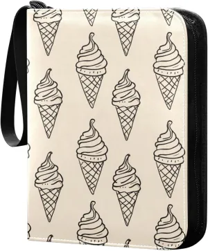 card albums card holder with double sided removable sleeves collectors for 400 cards Ice Cream Simple Doodle