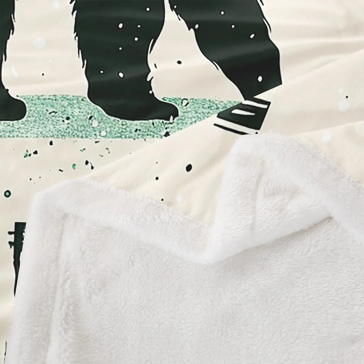 Cartoon Bear Throw Blanket Throw 50x60 Cute Black Green Graffiti Wild Animal Fleece Blanket for Kids Boys Girls Teens Lodge Cabin Jungle Farmhouse Style Fuzzy Blanket for Bedroom