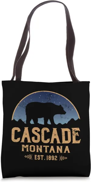 Cascade Montana MT Big Sky Country Bear & Mountains Tote Bag