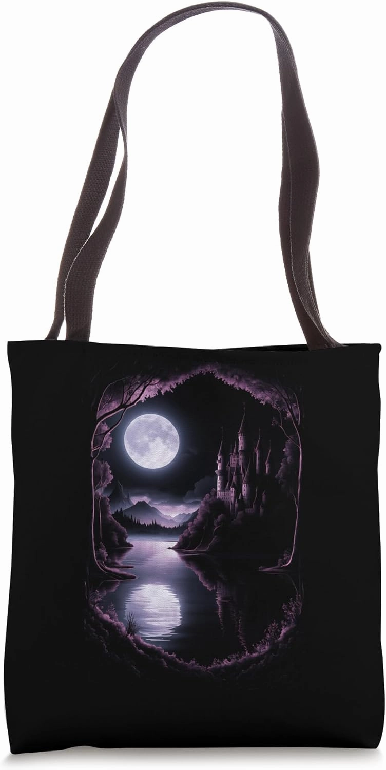 Castle Fantasy Realm Magical Medieval Fortress Dragon Tote Bag