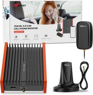 Cell Phone Signal Booster for Car SUV Pickup | High Power Vehicle Booster | 5G & 4G LTE for All U.S. Carriers Verizon, AT&T, T-Mobile | Cellular Magnetic Antenna | FCC Approved