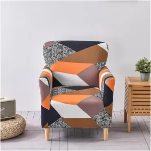 Chair Slipcovers with Arms Single Four-Season Universal All-Inclusive Sofa Cover Single Chair Sofa Cover(17 Rubik s Cube)