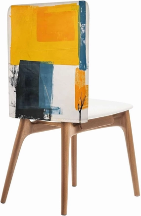 Chair Covers Set of 8 Simple Style Abstract Art Oil Painting 1 Chair Back Covers Stretch Removable Washable Slipcovers Seat Protector for Dining Room Kitchen Party Decor