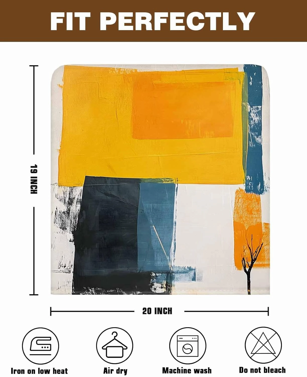 Chair Covers Set of 8 Simple Style Abstract Art Oil Painting 1 Chair Back Covers Stretch Removable Washable Slipcovers Seat Protector for Dining Room Kitchen Party Decor